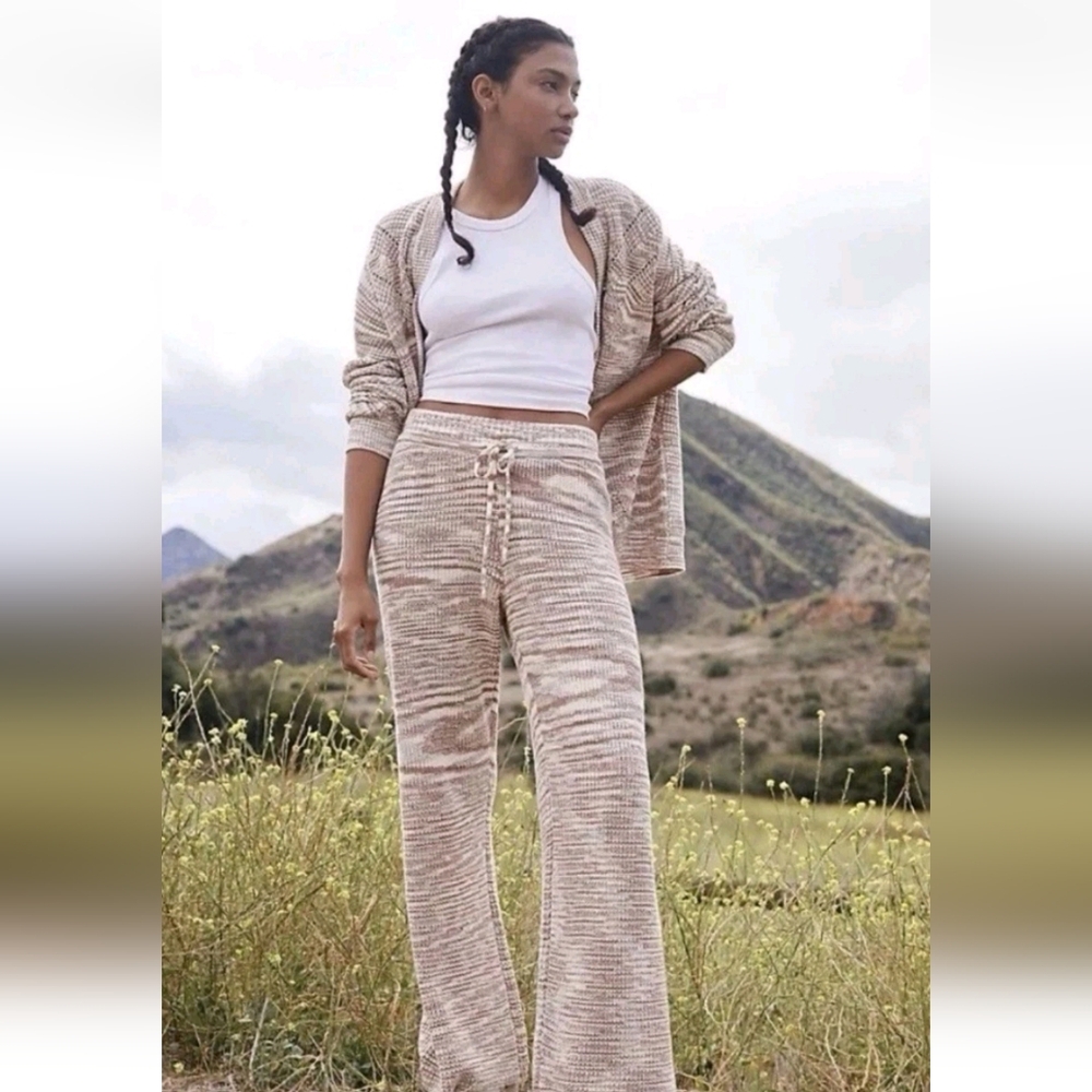 Spiritual Gangster Jordana Space Dye Wide Leg Knit Pants Medium NWT